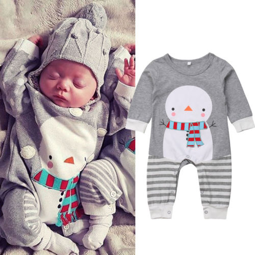 Cute Christmas Infant Baby Boy Girl Snowman