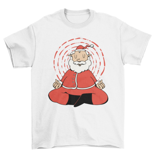 Meditating santa claus t-shirt