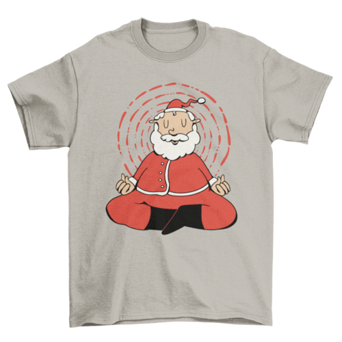 Meditating santa claus t-shirt