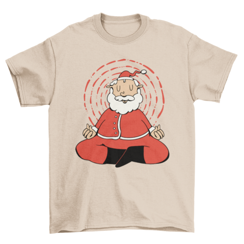 Meditating santa claus t-shirt